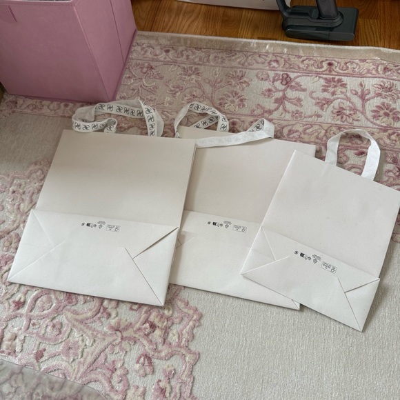 Bundle of 3 Polène White Cream Paper Shopping Bags Totes NEW - Picture 3 of 3